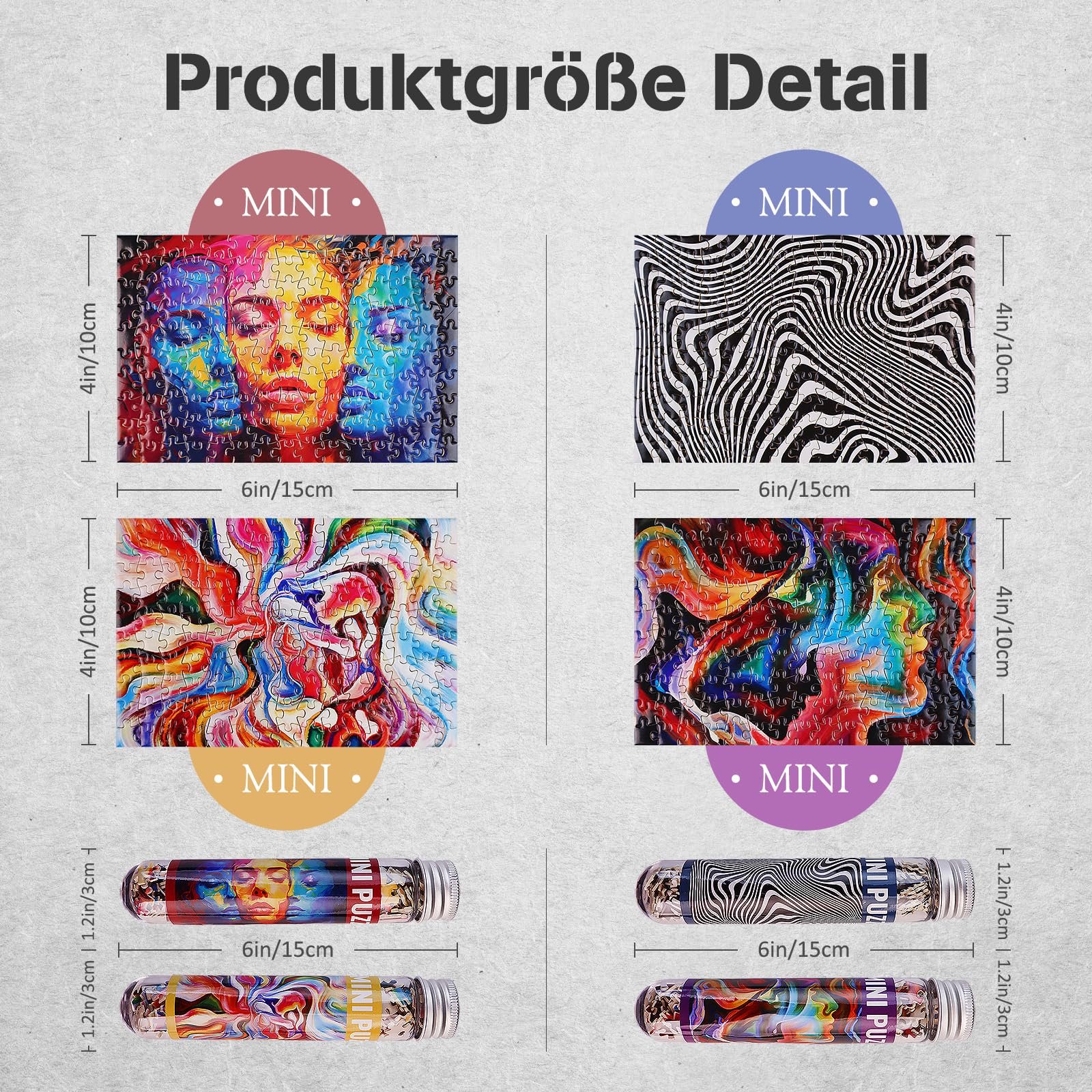 Набір мініпазлів MISITU Abstract Pattern 4 упаковки по 150 деталей, фото №2