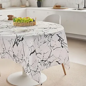 Скатертина Мармуровий принт 90 x 90 см Сіра - Фото 1
