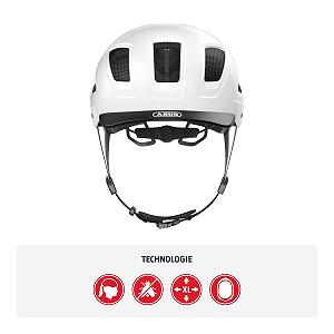 Шолом ABUS Hyban 2.0 Міський З заднім ліхтарем ABS Polar White synthetic.ua - Фото 1