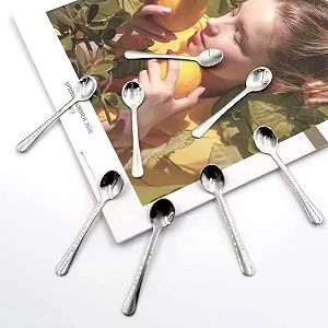 Ложка Маленька з нержавіючої сталі 8 штук 7.5 x 1.5 см для спецій, солі, цукру synthetic.ua - Фото 1