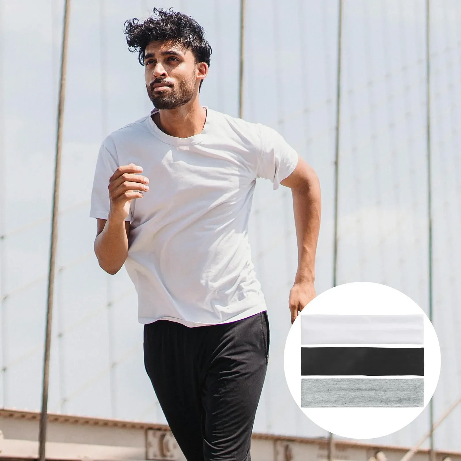 Набір з чорних пов'язок на голову для жінок, спортивна, фото №5