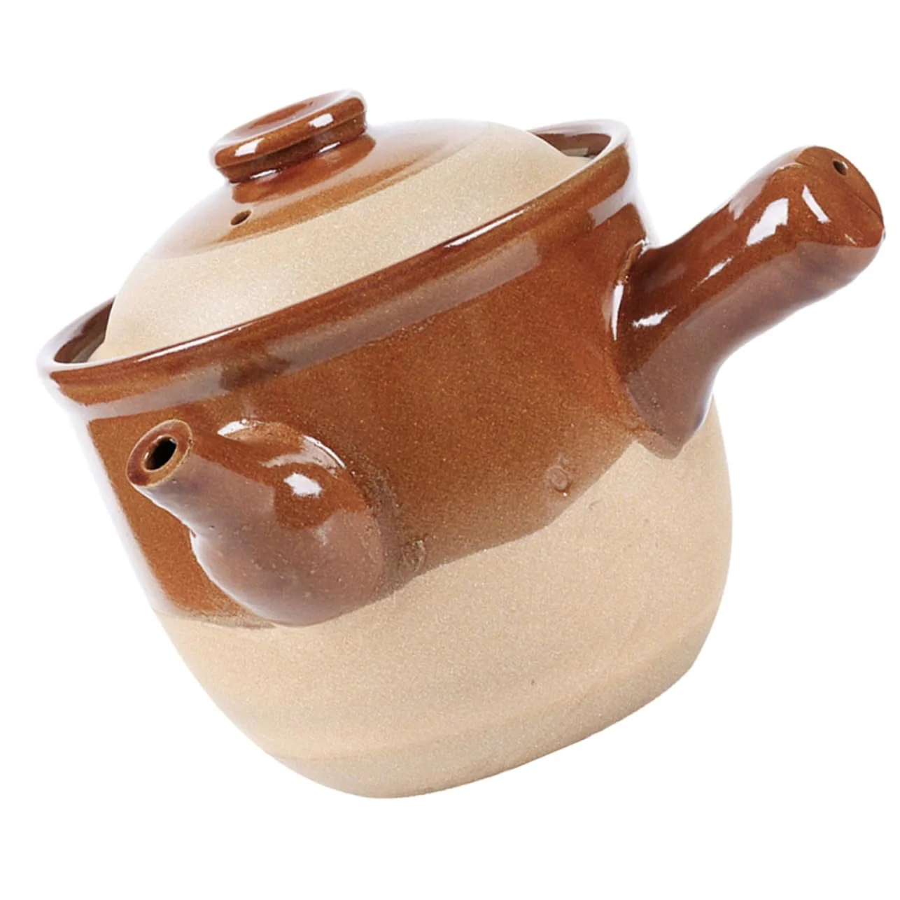 Кастрюля для приготовления средств китайской медицины жаропрочная с эргономичной ручкой глиняная, фото №1