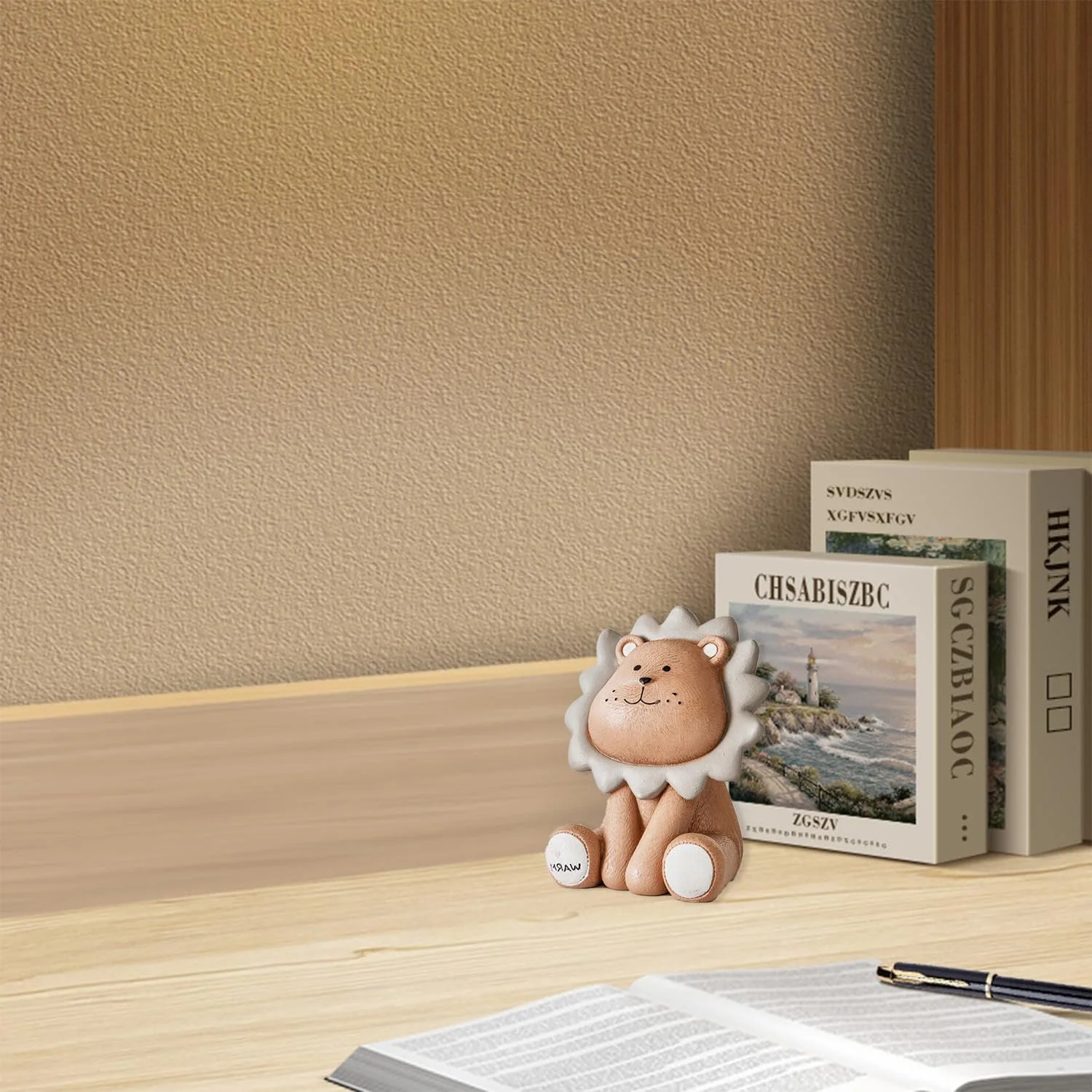 Скарбничка лев зі смоли небитка коричневий, фото №7