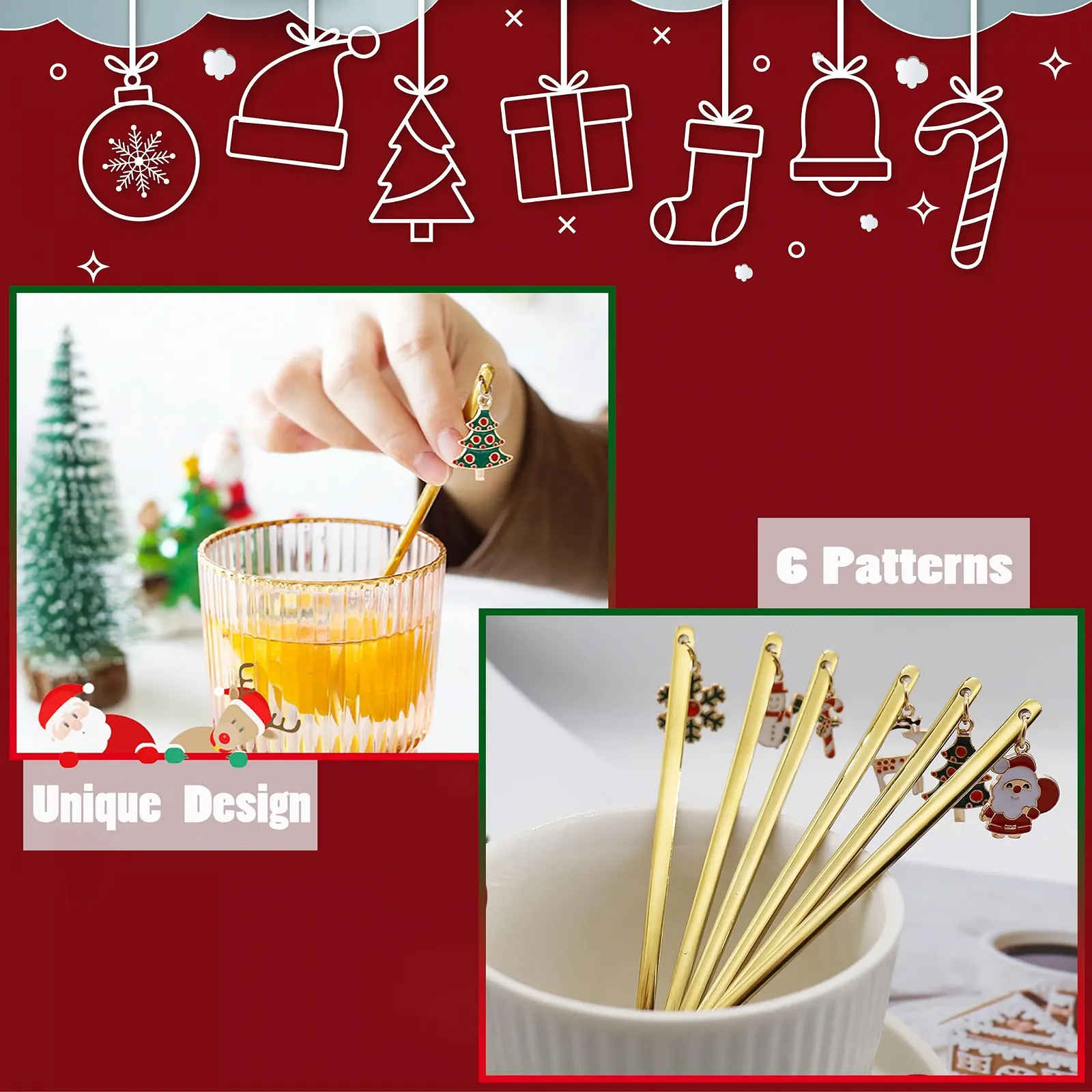 Ложка Кавова з нержавіючої сталі Різдвяна Срібна, фото №3