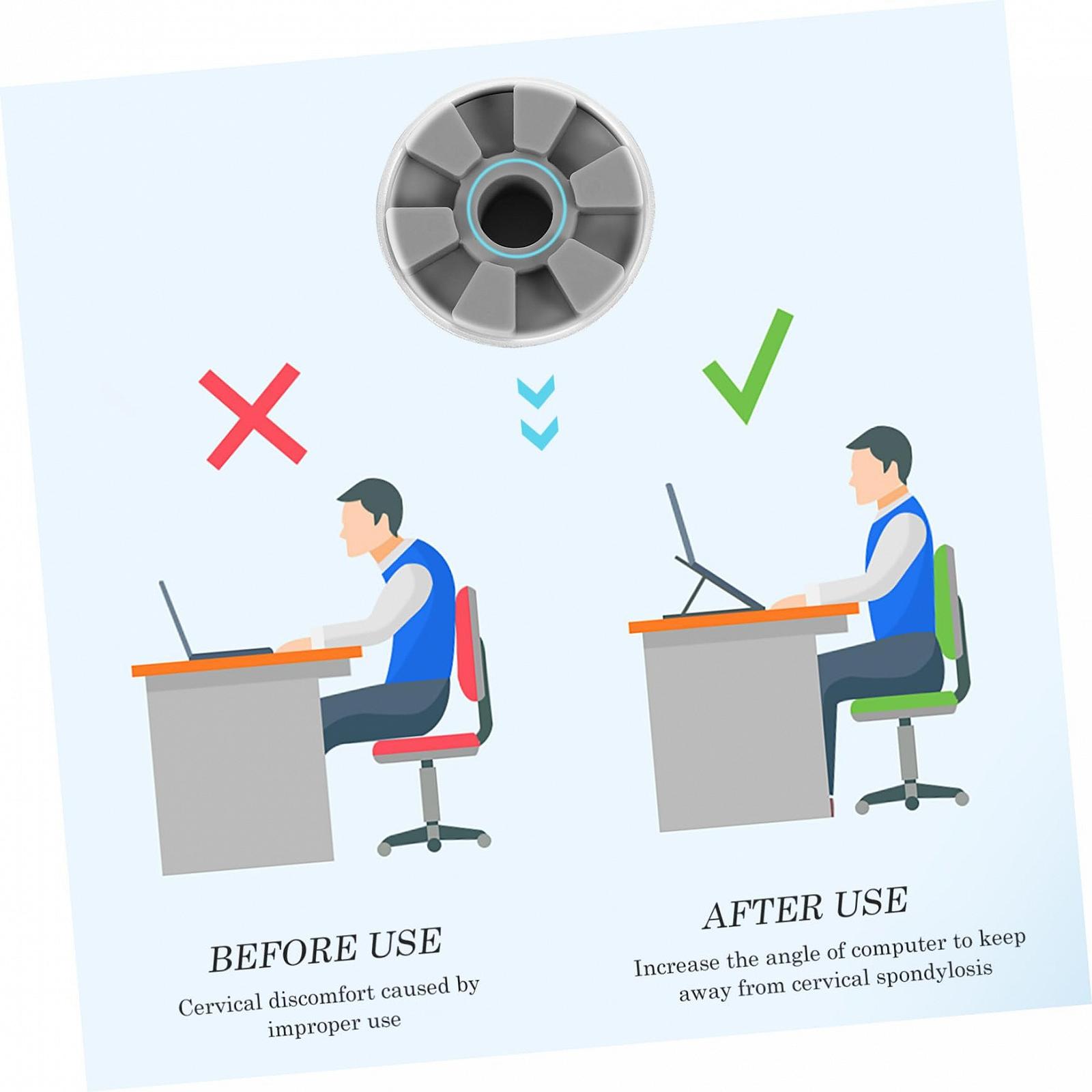 Подставка для ноутбука алюминиевая регулируемая по высоте портативная с креплением для кабеля эргономичная для ультрабука легкая стабильная (2 шт. в упаковке), фото №9