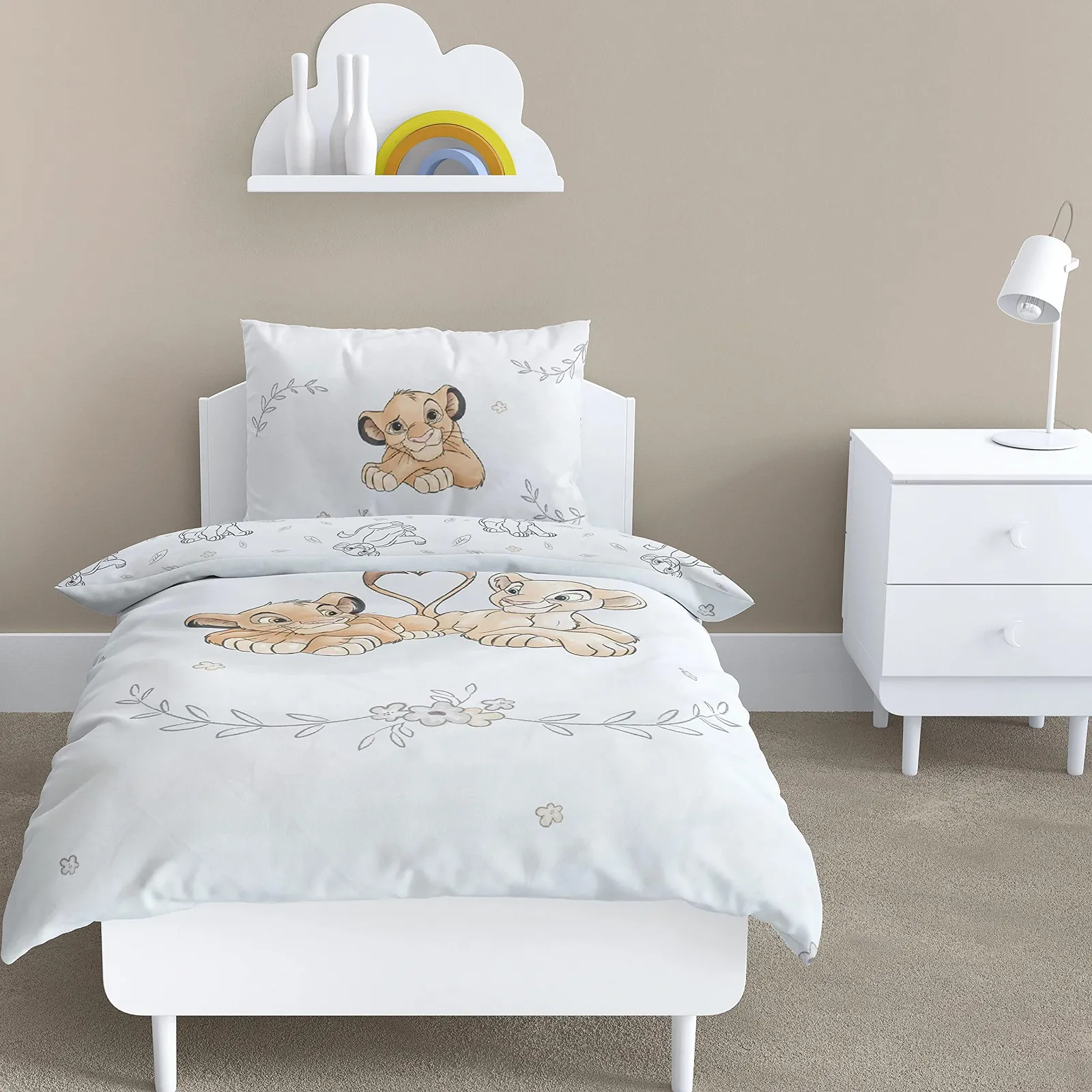 Дитяча постільна білизна MTOnlinehandel Lion King 135 x 100 см, фланель, 1 наволочка 40 x 60 см + 1 підодіяльник 100 x 135 см, фото №4
