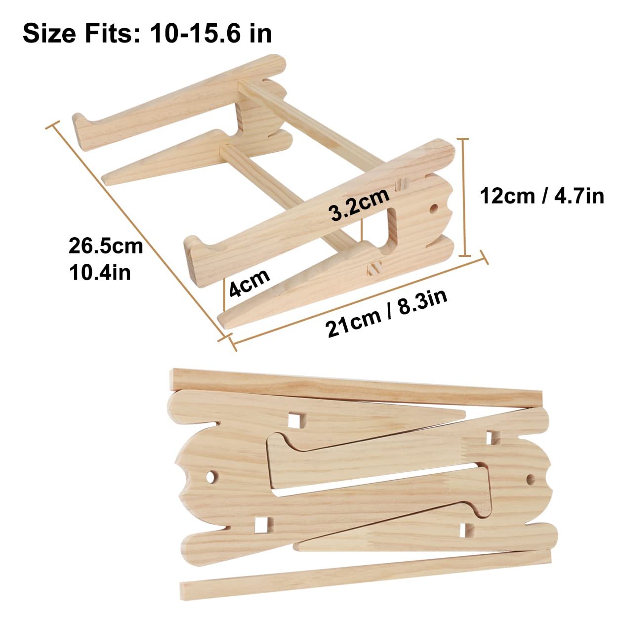 Подставка для ноутбука деревянная 10-15.6 дюймов, фото №4