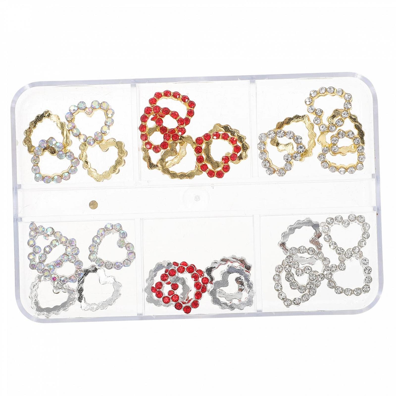 Стрази Beavorty Прикраса для нігтів Серце 60 шт. Різнокольорові кристали, фото №8