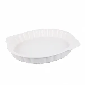 Форма для запекания TOYANDONA керамическая круглая с ручками жаростойкая белая - Фото 1