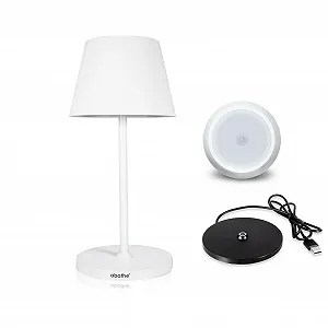 Настільна лампа LED abathe акумуляторна кругла з зарядною станцією димована бездротова 2700 K висота 25 см IP54 synthetic.ua - Фото 1