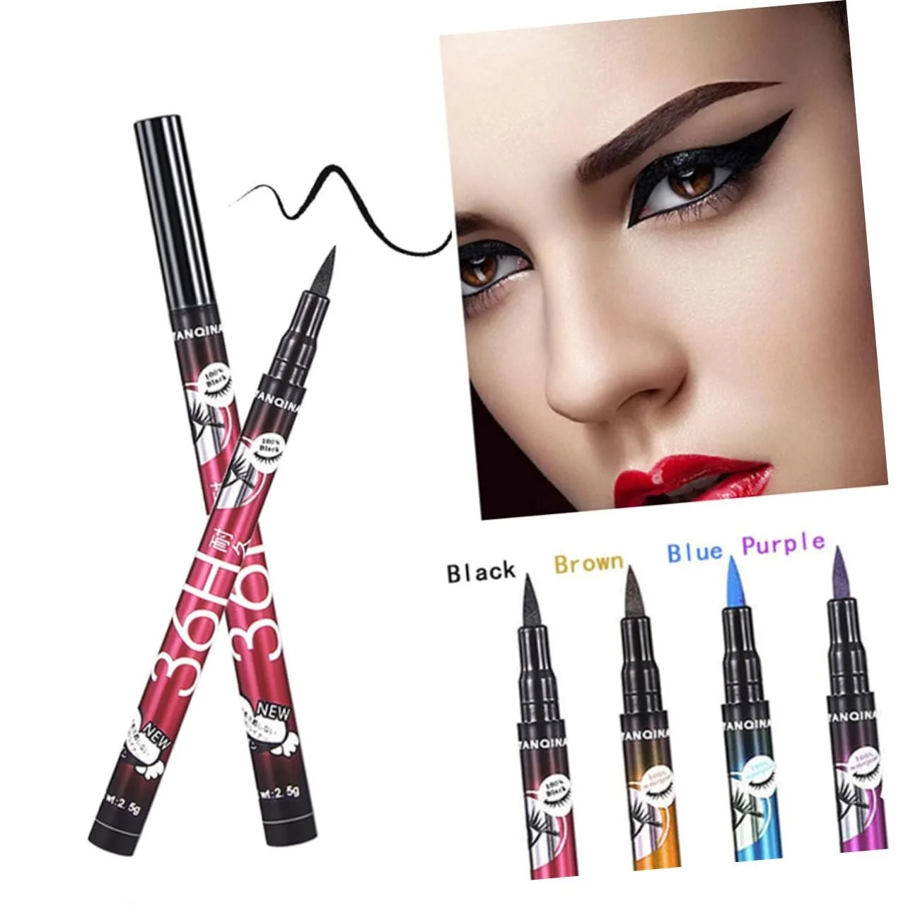 Олівець для очей minkissy 2 шт. Різнокольоровий рідкий водостійкий, фото №5 Олівець для очей minkissy 2 шт. Різнокольоровий рідкий водостійкий, фото №5