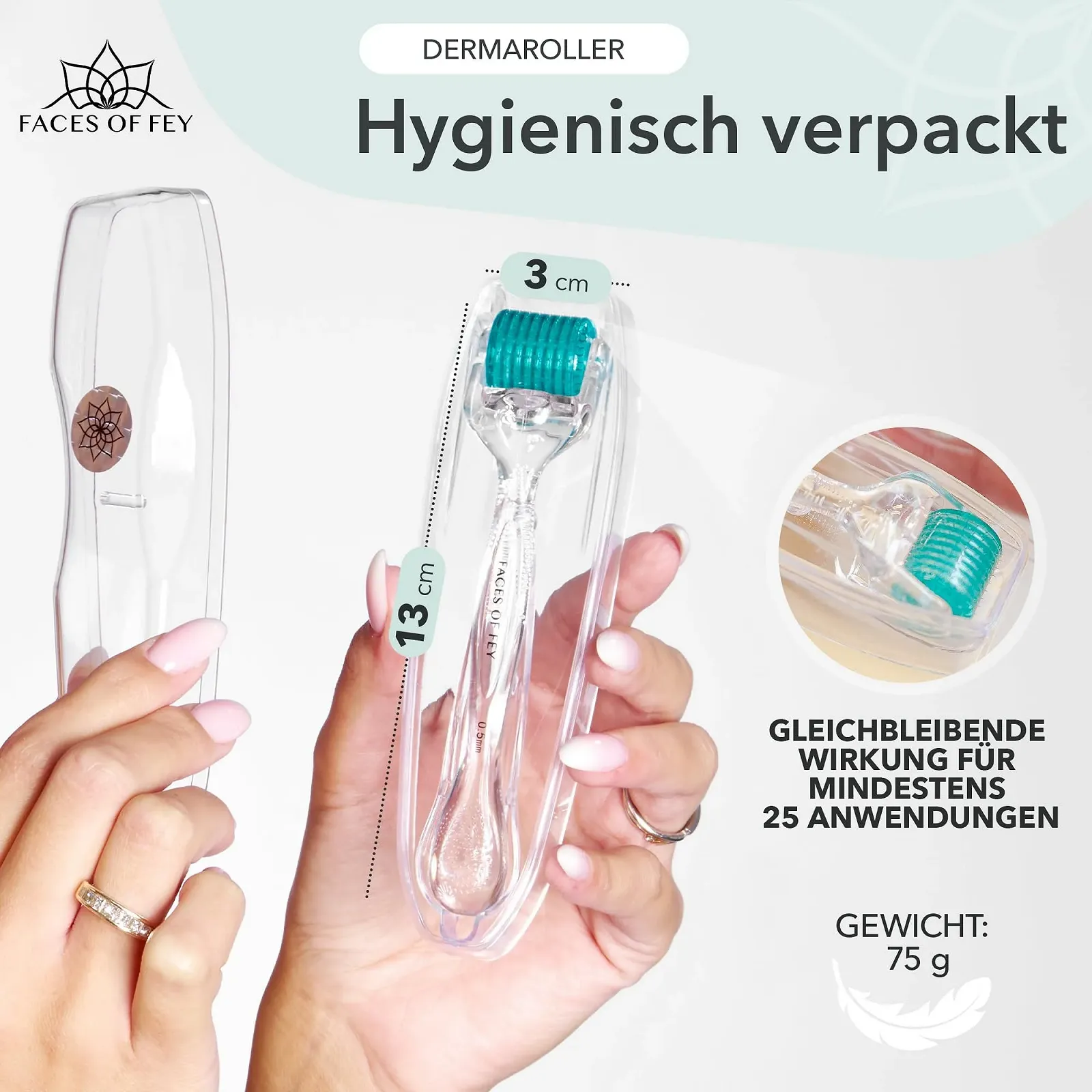 Дермаролер Faces of Fey - 192 голки для професійного мікронідлінгу в домашніх умовах, фото №7