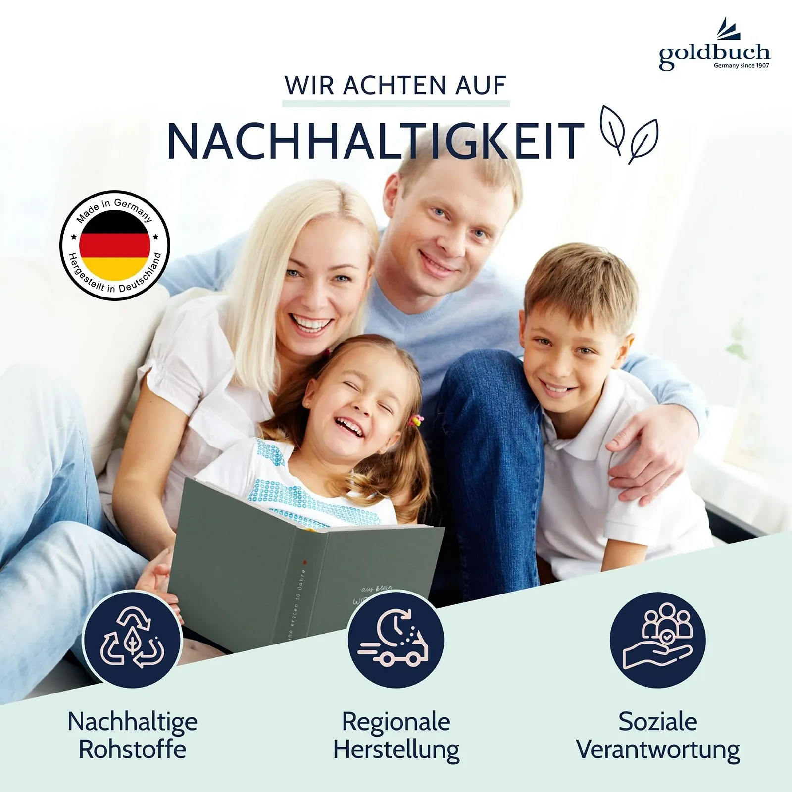 Фотоальбом goldbuch Aus klein wird GRO", 30 x 31 x 6 cm, зеленый, фото №6 Фотоальбом goldbuch Aus klein wird GRO", 30 x 31 x 6 cm, зеленый, фото №6