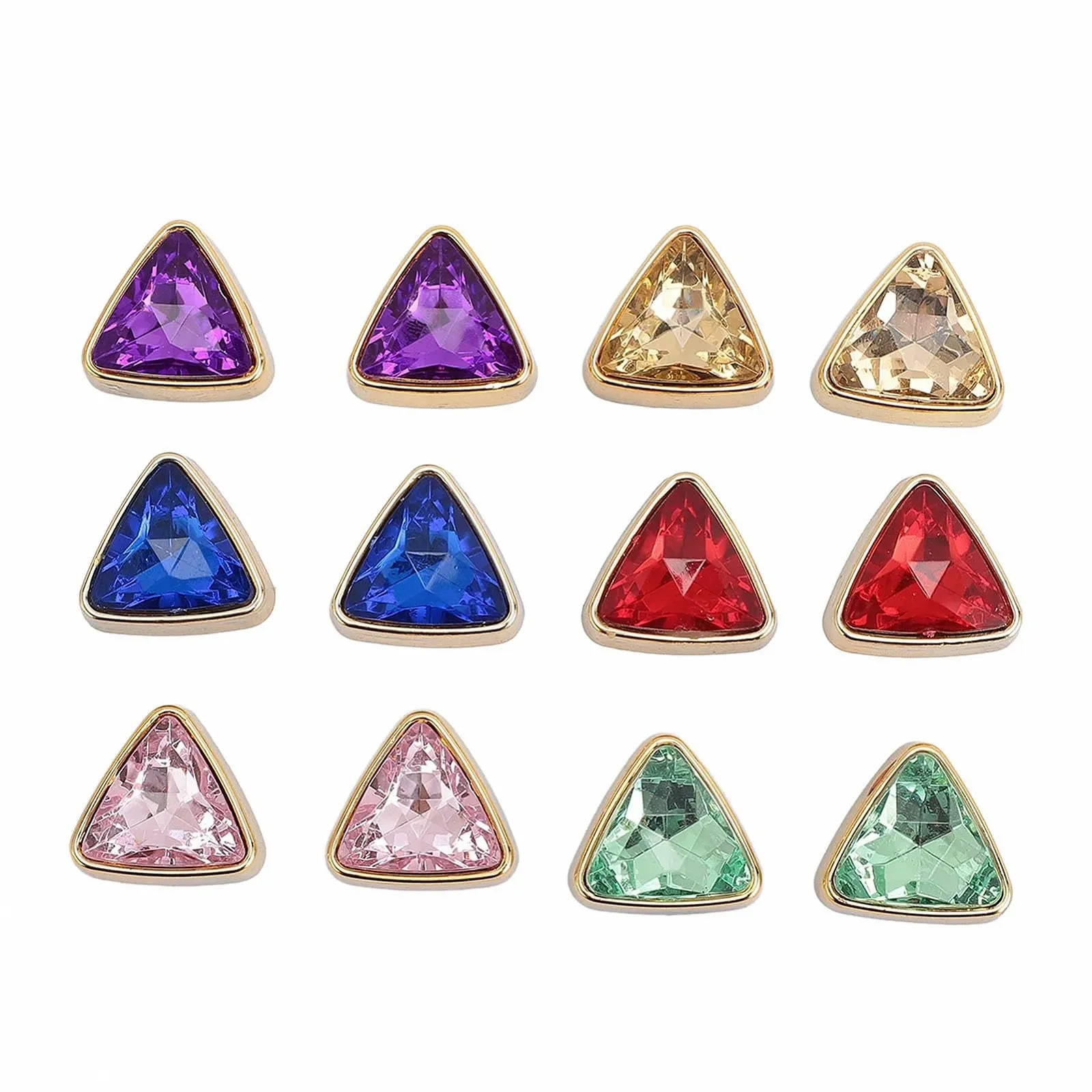 Стрази Трикутні ABS-пластик Різнокольорові, 12 шт., фото №1