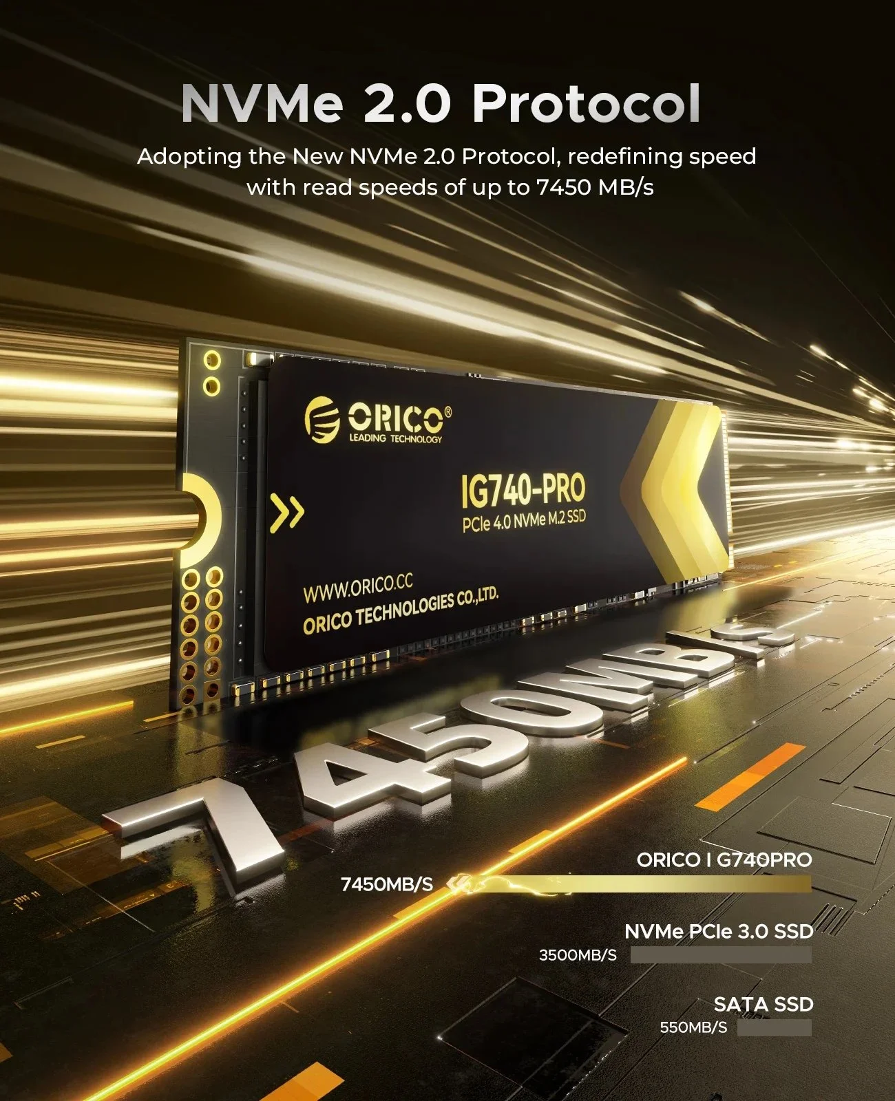 SSD накопитель ORICO IG740-Pro 1TB NVMe 2280 PCIe4x4 7400MB/s, фото №7 SSD накопитель ORICO IG740-Pro 1TB NVMe 2280 PCIe4x4 7400MB/s, фото №7