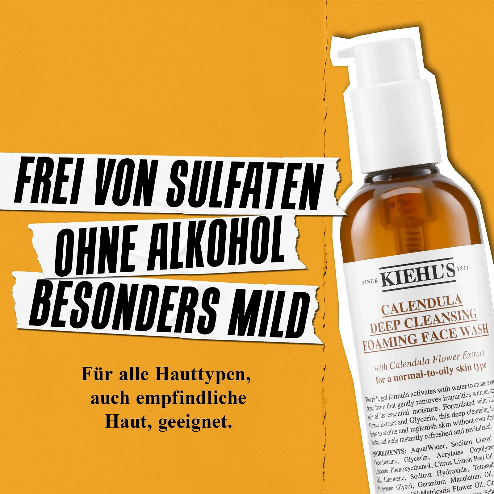 Гель для вмивання KIEHL'S Calendula Foaming Wash з екстрактом календули для чутливої та проблемної шкіри, без парабенів, фото №3