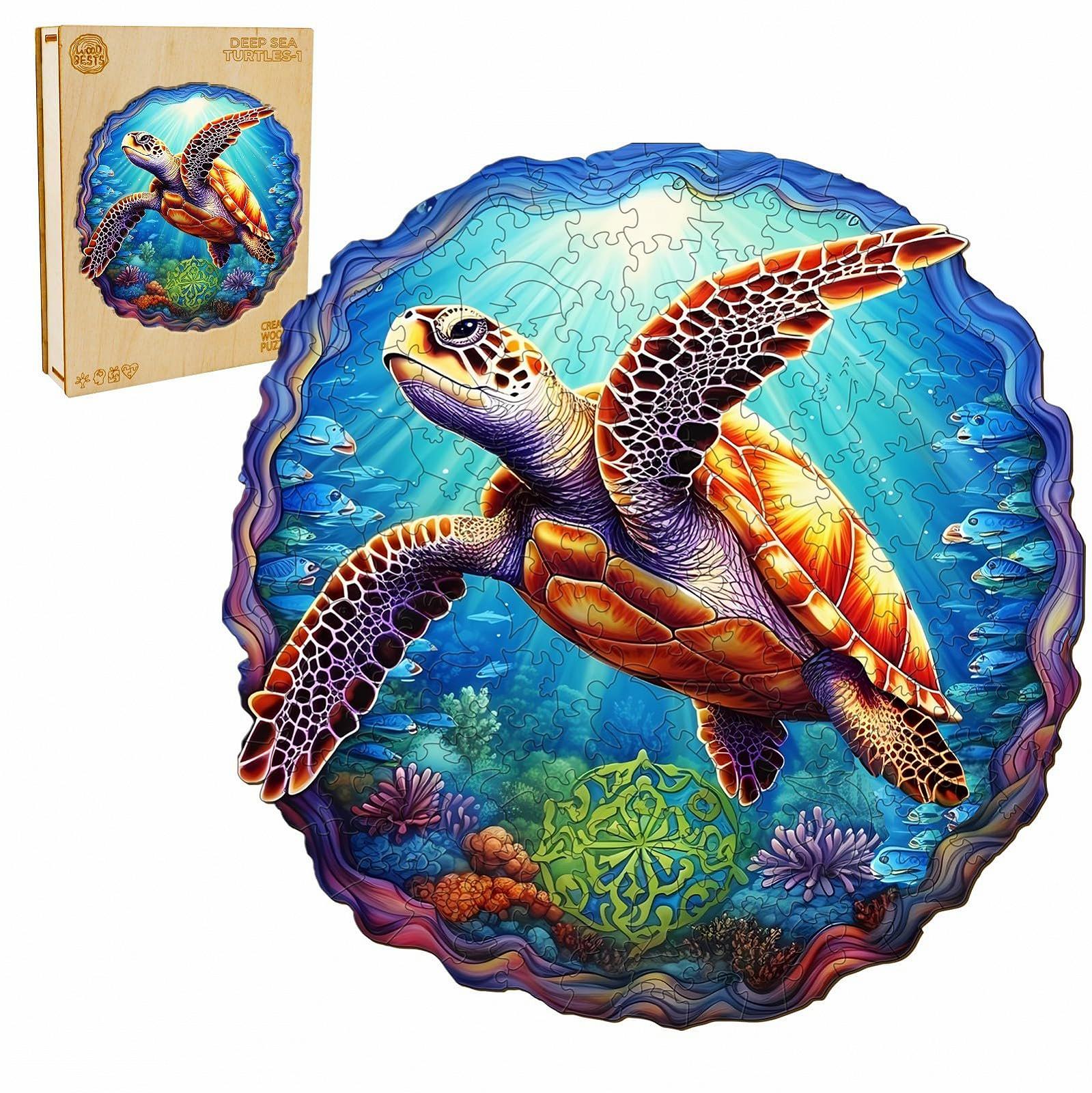 Пазл Deep Sea Turtles 300 деталей 34 x 35 см дерев'яний фігурний, фото №6