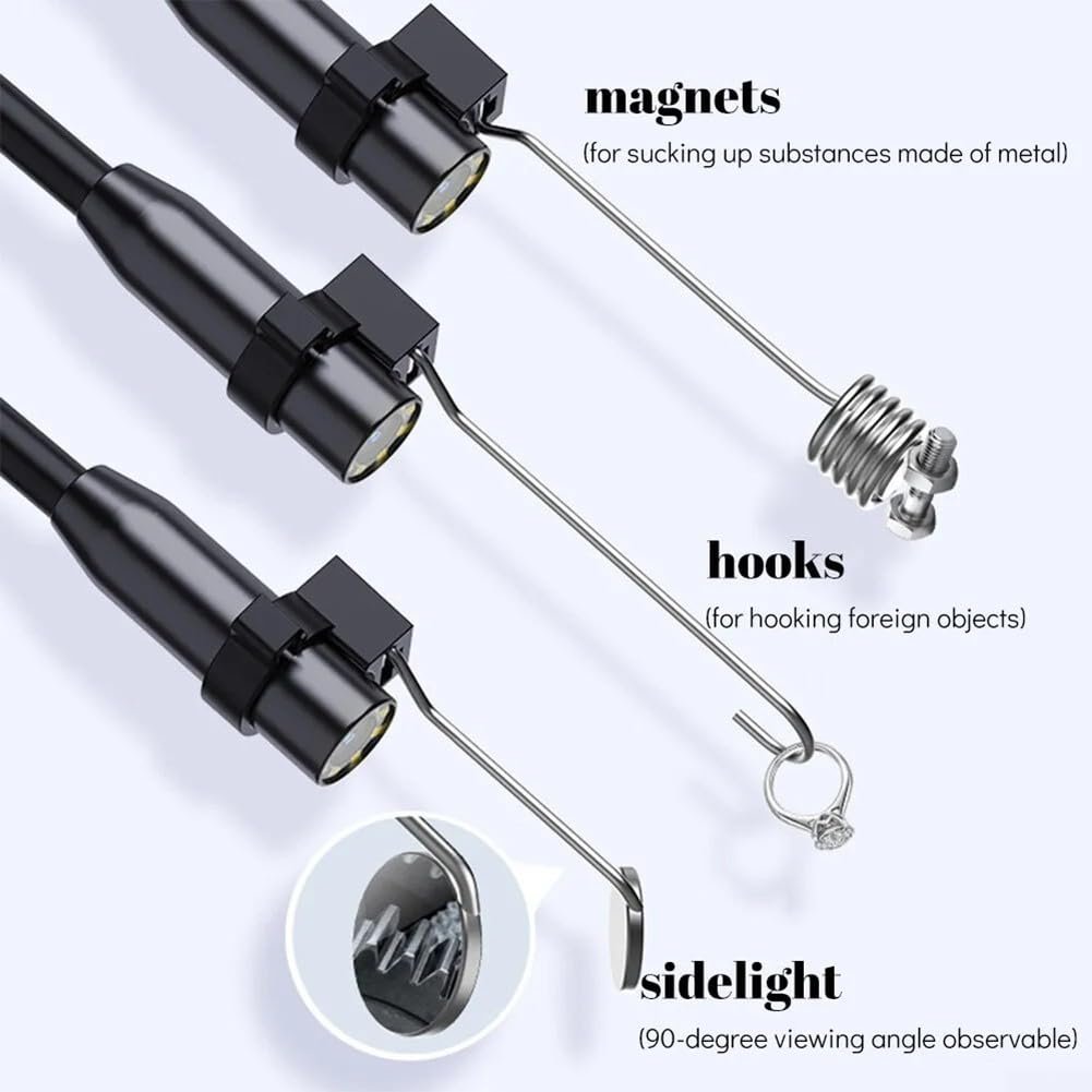 Инспекционная камера Oniissy с 4,3-дюймовым IPS-экраном, IP67 Auto Industrial Endoscopes, полужесткий кабель 10 м, Channel Camera, 8 LED освещения (10 м), фото №5