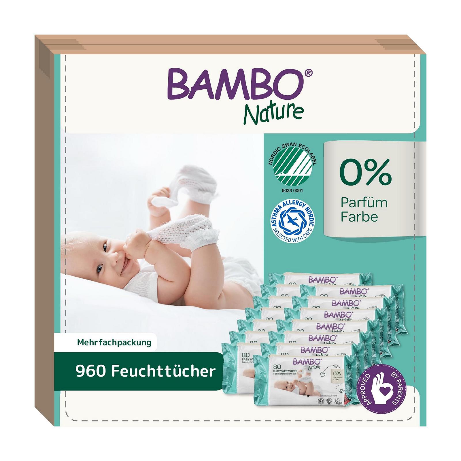Влажные салфетки Bambo Nature 12 x 80 штук, фото №1