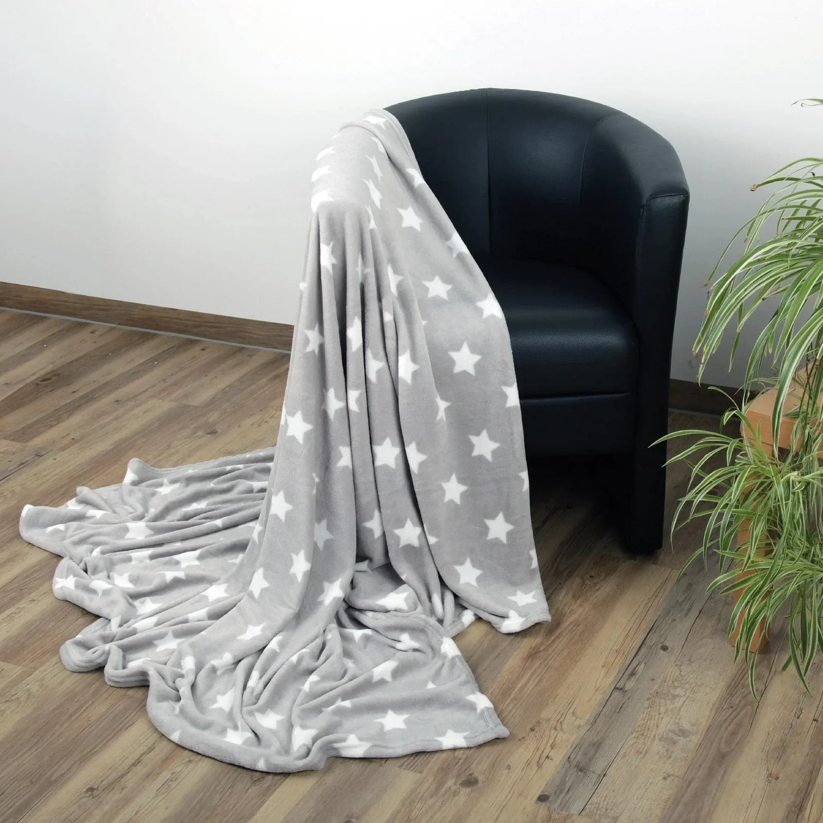 Покривало Bestlivings XXL (150 x 200 см) Світло-сірий Флісова Покривало з мікрофібри з візерунком у вигляді зірок, фото №6