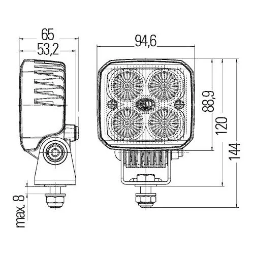Рабочая фара HELLA 1GA 996 284-011 для HIGER, фото №4 Рабочая фара HELLA 1GA 996 284-011 для HIGER, фото №4