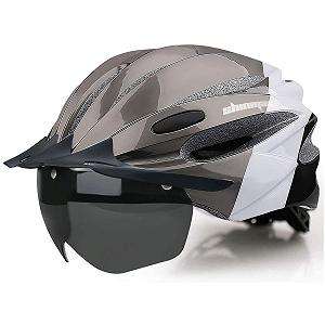 Шолом велосипедний Shinmax MTB з LED USB заднім ліхтарем та знімним магнітним козирком - Фото 1