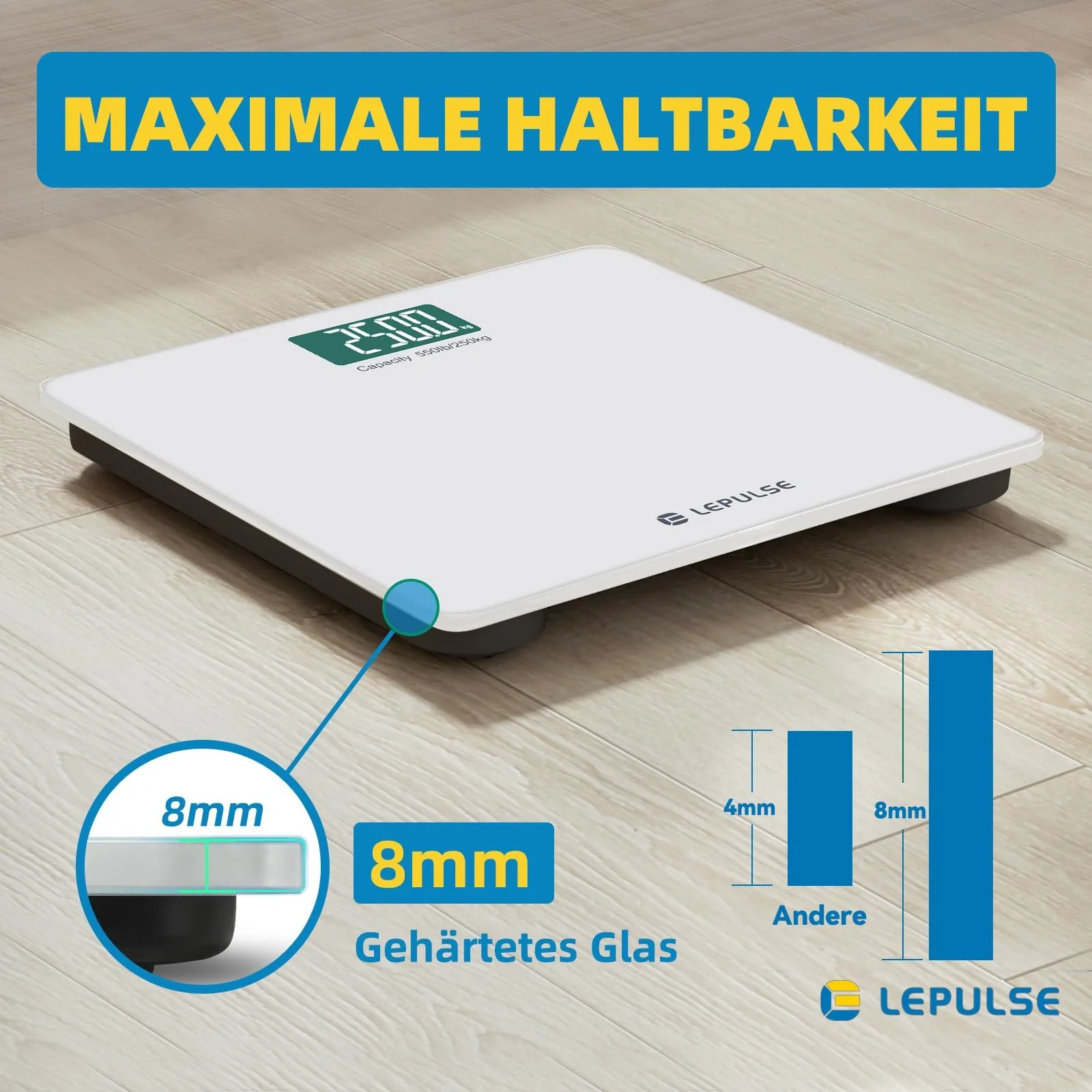 Весы напольные Lepulse S5 250 кг BMI экстраширокая платформа черный, фото №3