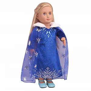 Одяг для ляльки DUORUIMI Сукня принцеси королеви з накидкою для American Girl Doll 18 дюймів, візерунок сніжинки ціна на synthetic.ua - Фото 1 Одяг для ляльки DUORUIMI Сукня принцеси королеви з накидкою для American Girl Doll 18 дюймів, візерунок сніжинки synthetic.ua - Фото 1