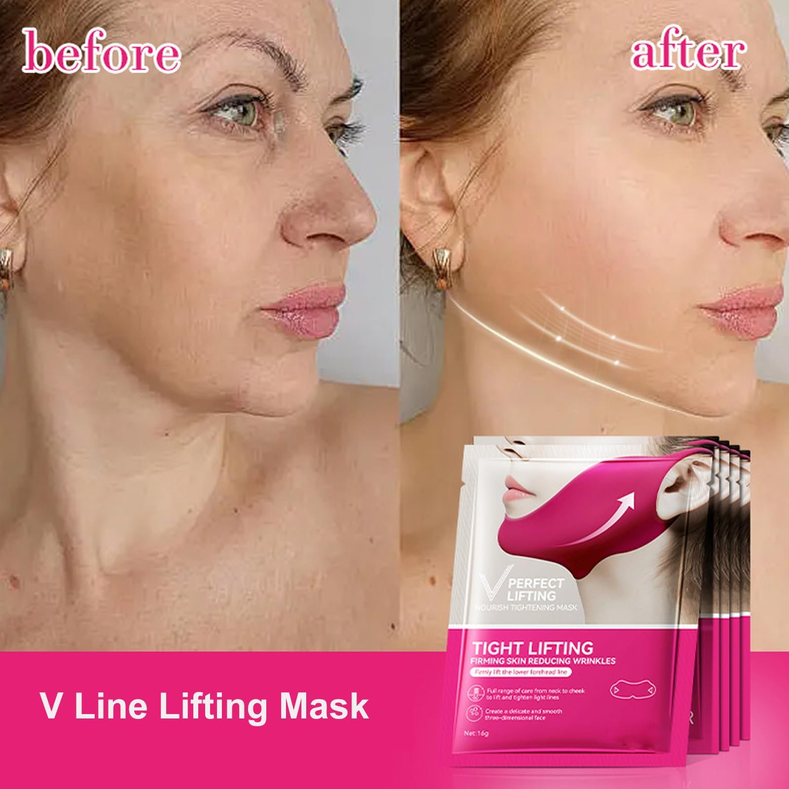 Маска для подтяжки подбородка Soleneva 6 x Tight Lifting Double Chin Mask, для формирования V-образной линии лица, фото №7