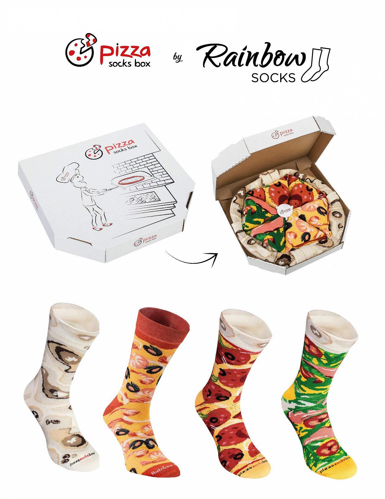 Шкарпетки Unisex Rainbow Socks Pizza Box Seafood Pepperoni Italian - 4 пари, фото №2