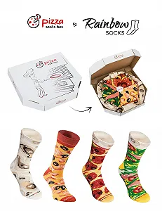 Носки Unisex Rainbow Socks Pizza Box Seafood Pepperoni Italian - 4 пары synthetic.ua - Фото 1