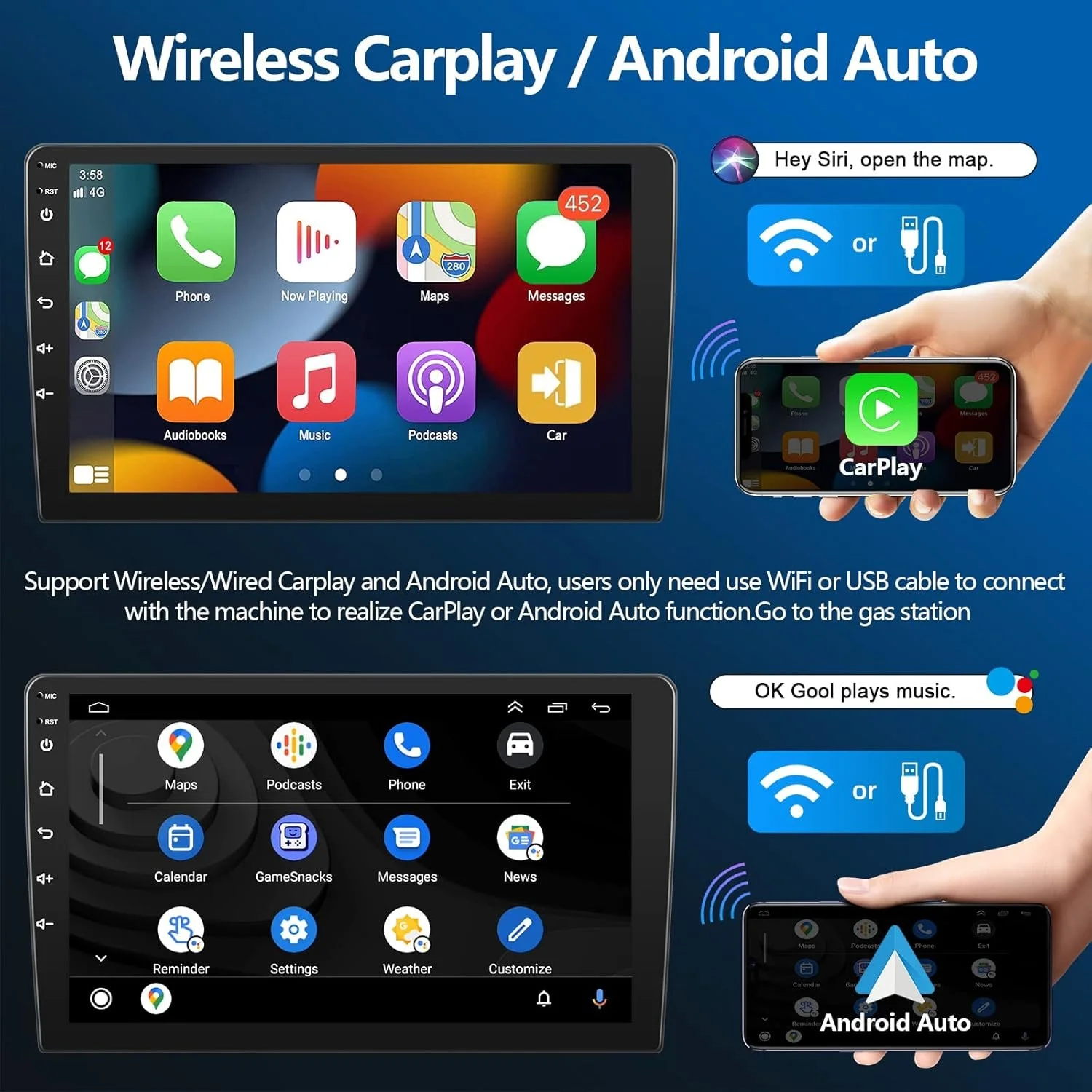 Штатная автомагнитола Podofo для Honda Accord 2003-2007 / 10.1" / Сенсорная / 2/64Гб / Android 13 / Apple CarPlay / Android Auto / Bluetooth / WI-FI / GPS / USB, фото №2