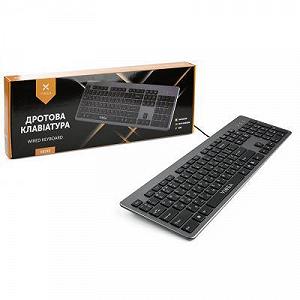 Клавиатура Vinga KB735 black-grey synthetic.ua - Фото 1