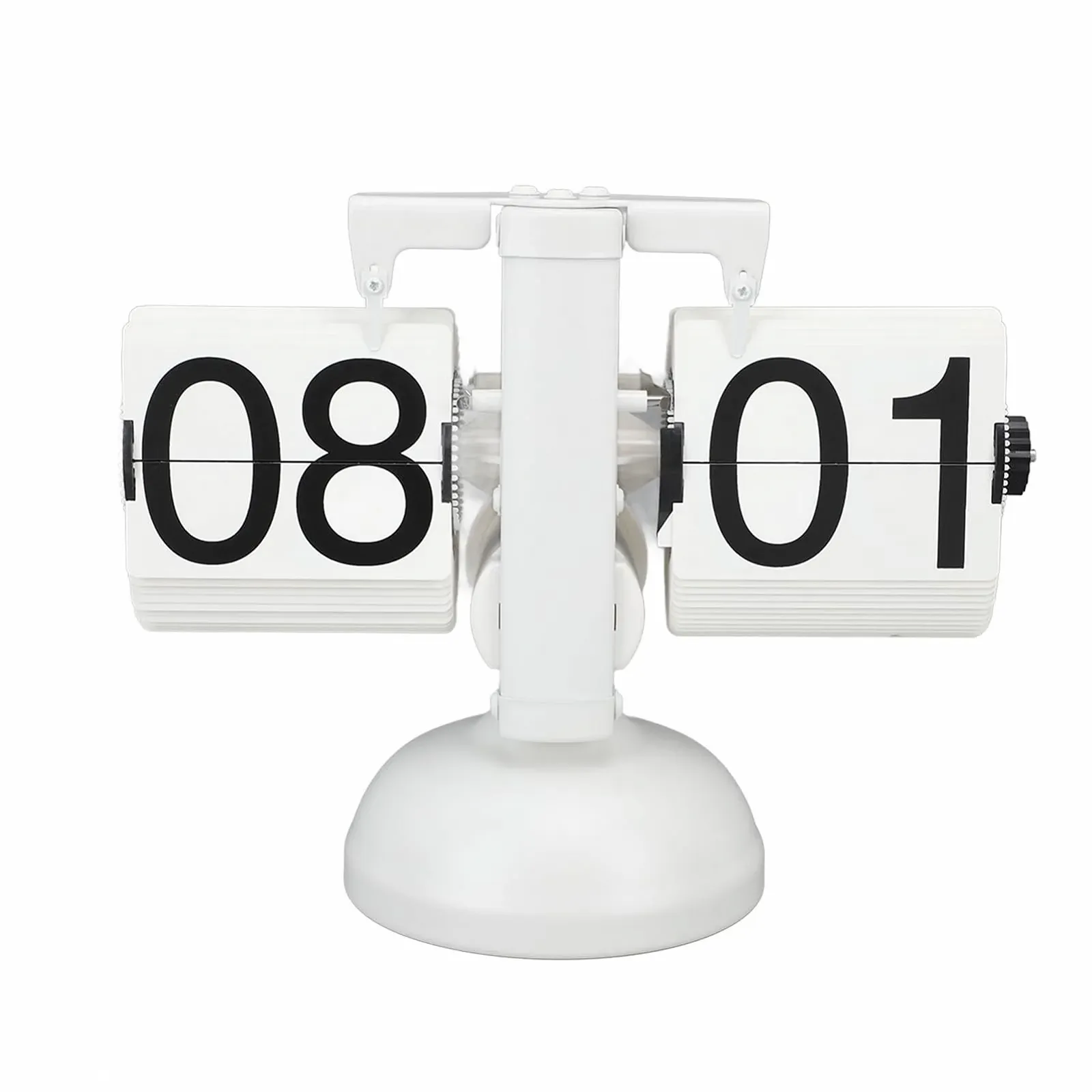 Годинник настільний Mumusuki Retro Folding, батарейне живлення, нержавіюча сталь, регульований час, легко читається, білий, фото №9