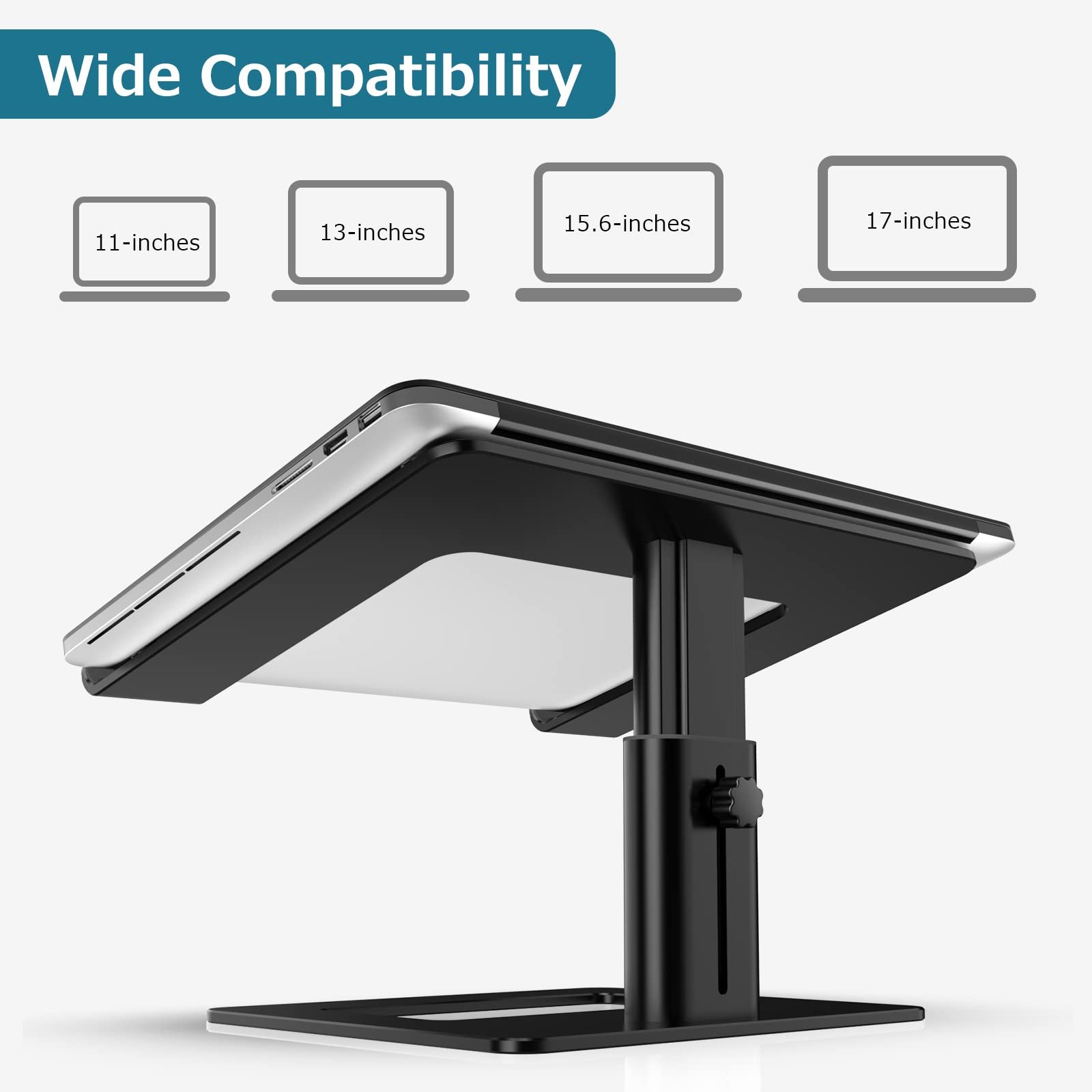 Підставка для ноутбука GOKEDA, ергономічна регульована для комп'ютера, тримач висоти з алюмінієвого сплаву, сумісна з MacBook Air Pro, Dell, HP, Lenovo Samsung (більшість ноутбуків 11-17 дюймів), фото №5 Підставка для ноутбука GOKEDA, ергономічна регульована для комп'ютера, тримач висоти з алюмінієвого сплаву, сумісна з MacBook Air Pro, Dell, HP, Lenovo Samsung (більшість ноутбуків 11-17 дюймів), фото №5