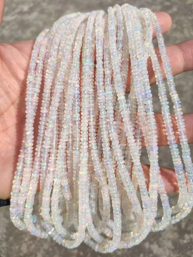 Бусины Опал Натуральный Гладкий Круглый 3-4 мм, нить длиной 40 см бусины из драгоценных камней для ожерелья и браслета, фото №3