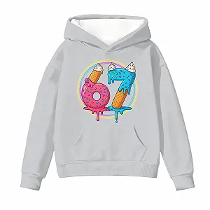 Толстовка 67 Prints для девочек, зимняя, мягкая, подростковая, 152, толстовки, худи для мальчиков, 164, теплая тренировочная куртка Essentials, спортивная кофта, джемпер 176, спортивный костюм, детский джемпер - Фото 1