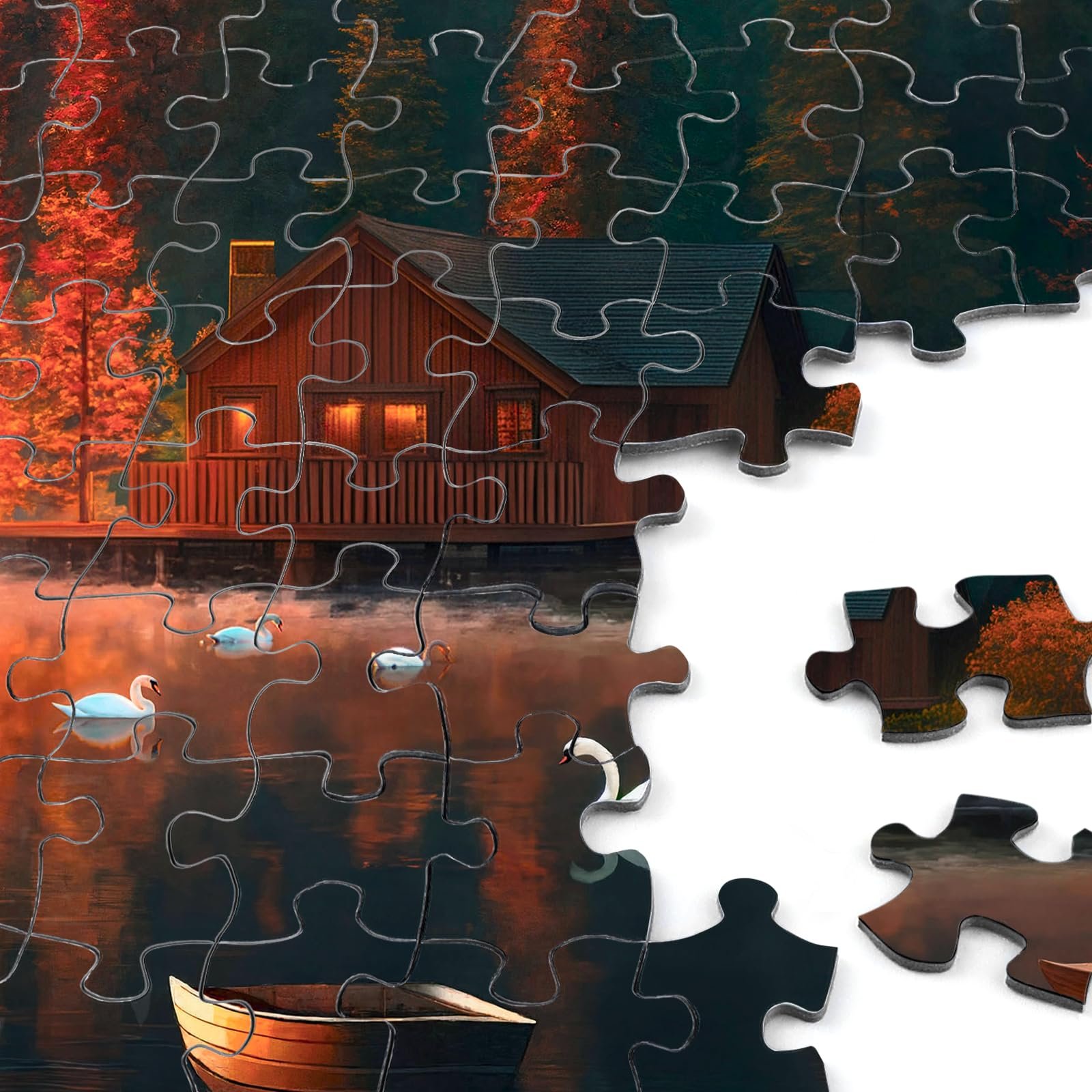 Пазл Bestdon 1000 деталей для взрослых Lakeside Evening Sunset Scenery Cabin 70 x 50 см, фото №3 Пазл Bestdon 1000 деталей для взрослых Lakeside Evening Sunset Scenery Cabin 70 x 50 см, фото №3