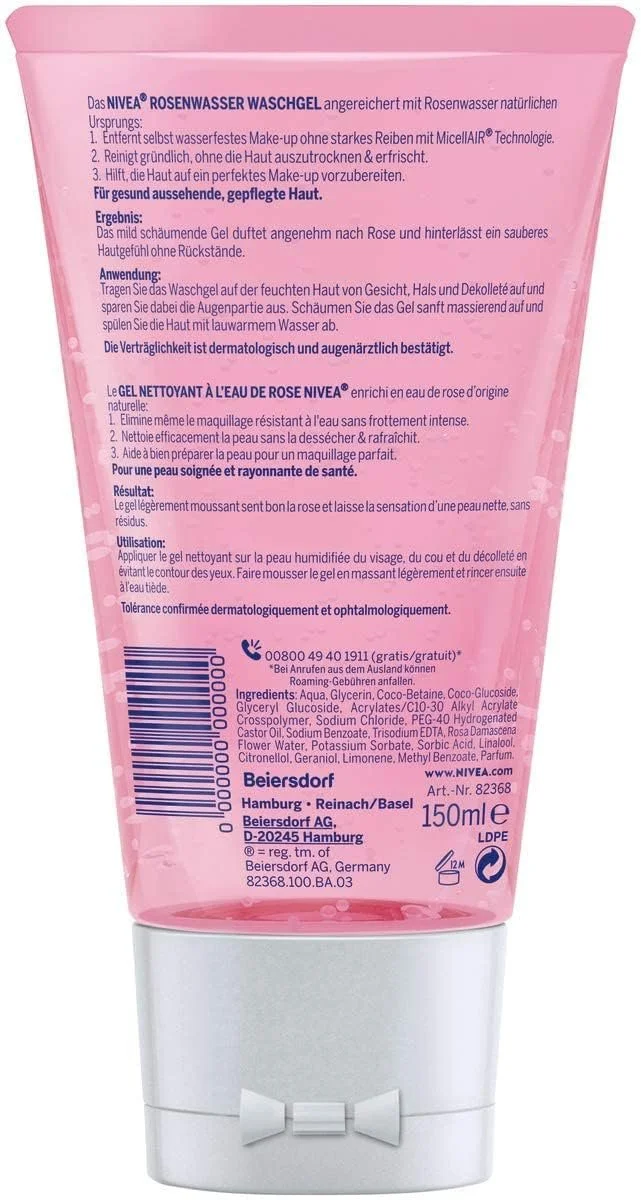 Гель для умывания Nivea Rose Water, 150 мл, фото №2