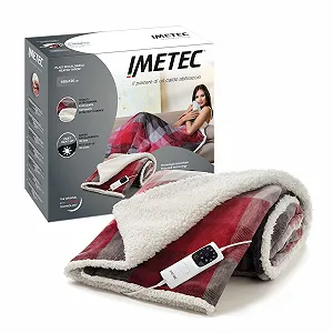 Електрична ковдра Imetec Adapto Velvet Tartan 160 x 120 см М'яка тканина, низьке споживання, технологія Adapto, безпечне, швидке нагрівання, 6 температур, можна прати - Фото 1