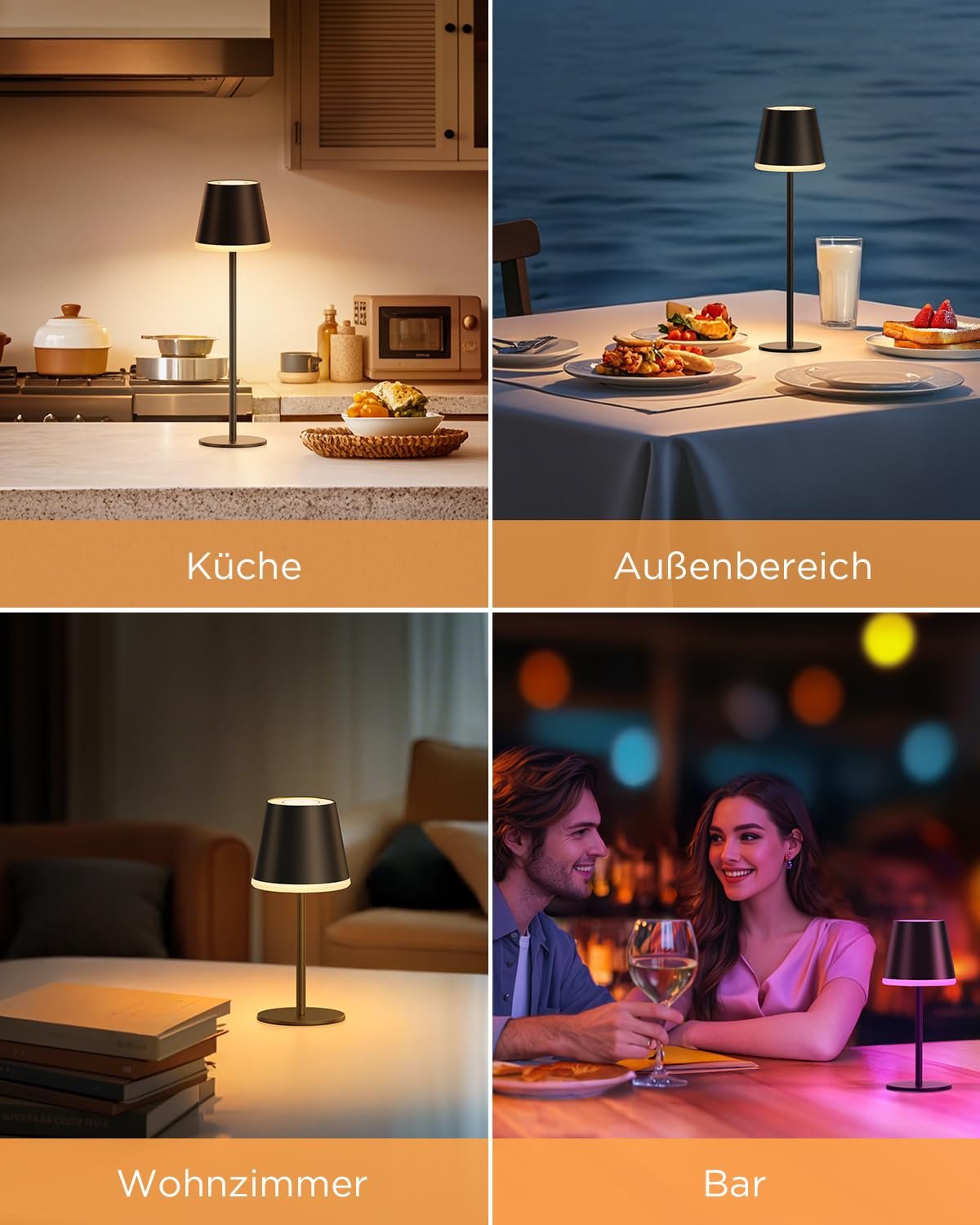 Настільна лампа NIBSHOOM LED акумуляторна 5200 мАг RGB IP54 з регулюванням висоти, фото №6