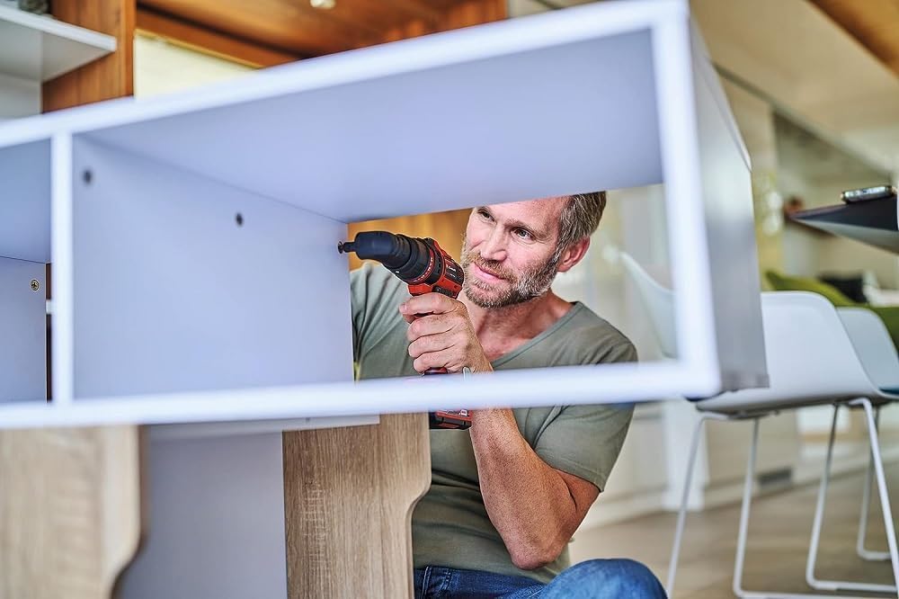 Аккумуляторная дрель Einhell TE-CD 18/45 3X-Li+22 Power X-Change (18 В, 45 Нм, угловая насадка, эксцентриковая насадка, набор из 22 бит, 2 x 2.0 А·ч аккумуляторы, зарядное устройство + E-Box), фото №5