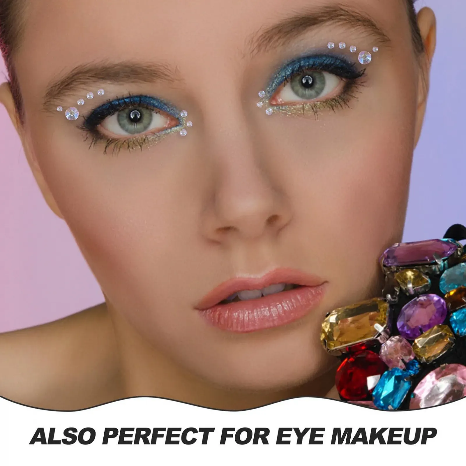 Стразы для лица FOMIYES 4 листа Самоклеящиеся кристаллы для глаз Стразы Подвеска для ногтей для макияжа лица и глаз, фото №8