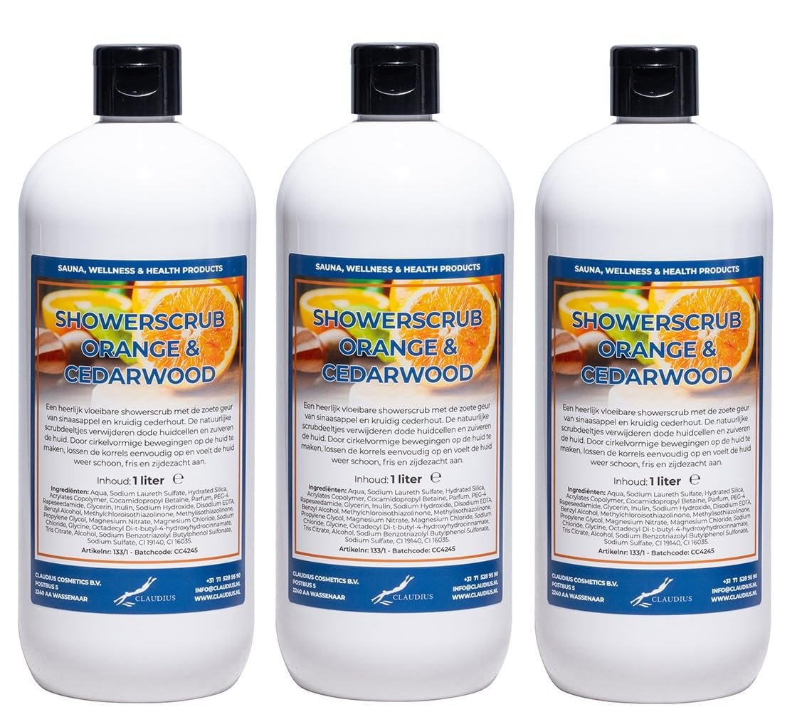 Гель-скраб для душу Showerscrub Orange & Cedarwood 3 x 1 л Білий, фото №1