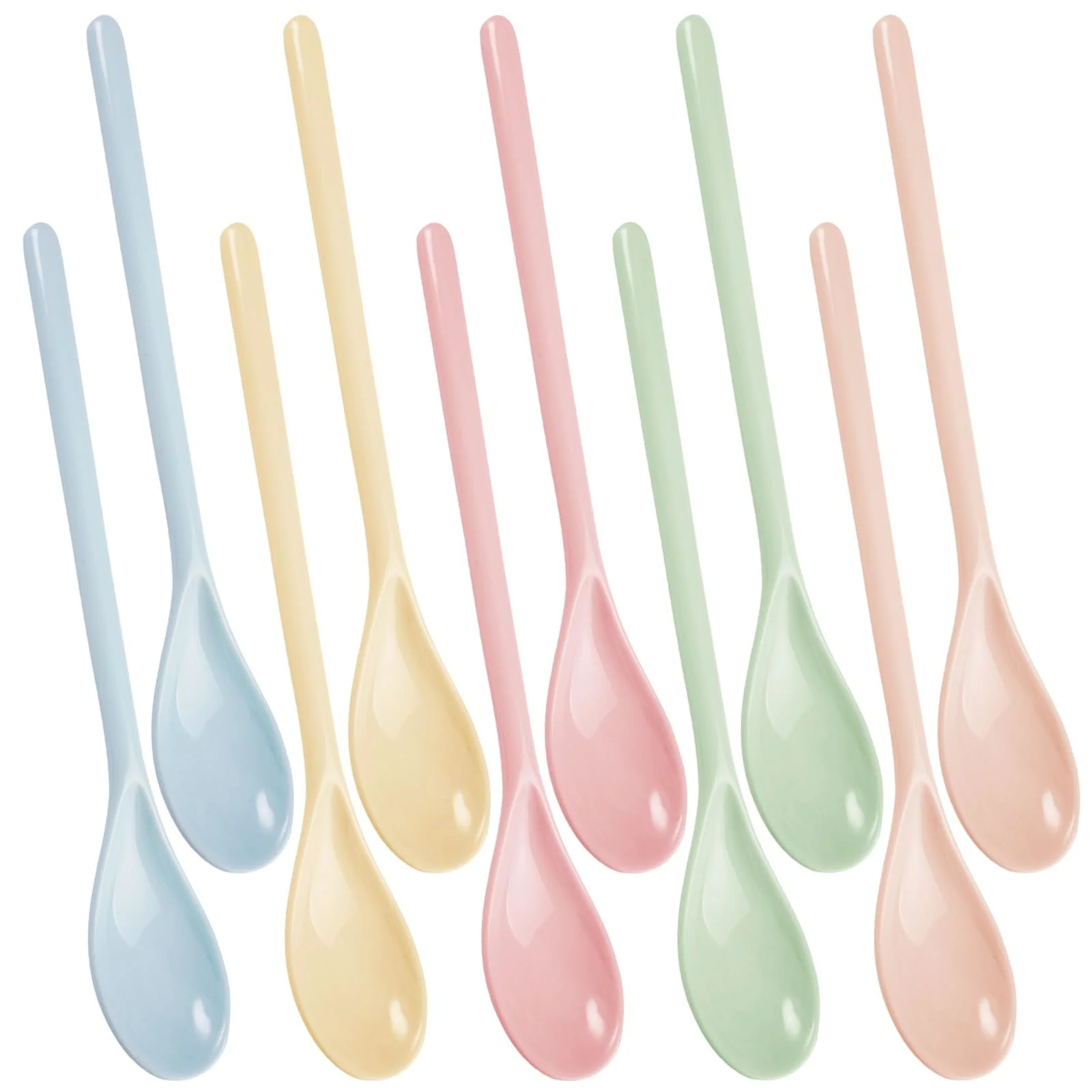 Ложка Пластикова 18.5 см Різнокольорова (набір 10 шт), фото №1