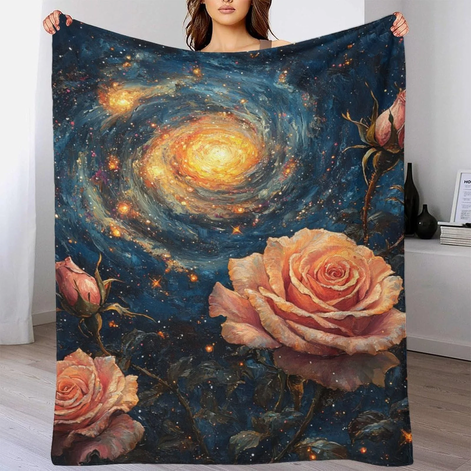 Покривало GAOYUCHUN Space Roses, 3D Друк, Пухнаста, фото №5