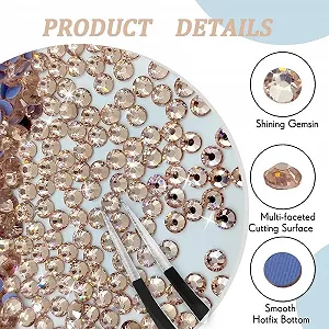 Стразы Термоклеевые Champagne 6 Размеров 2 мм, 3 мм, 4 мм, 4,8 мм, круглые стразы для одежды, обуви и рукоделия (Champagne), 5000 шт - Фото 1