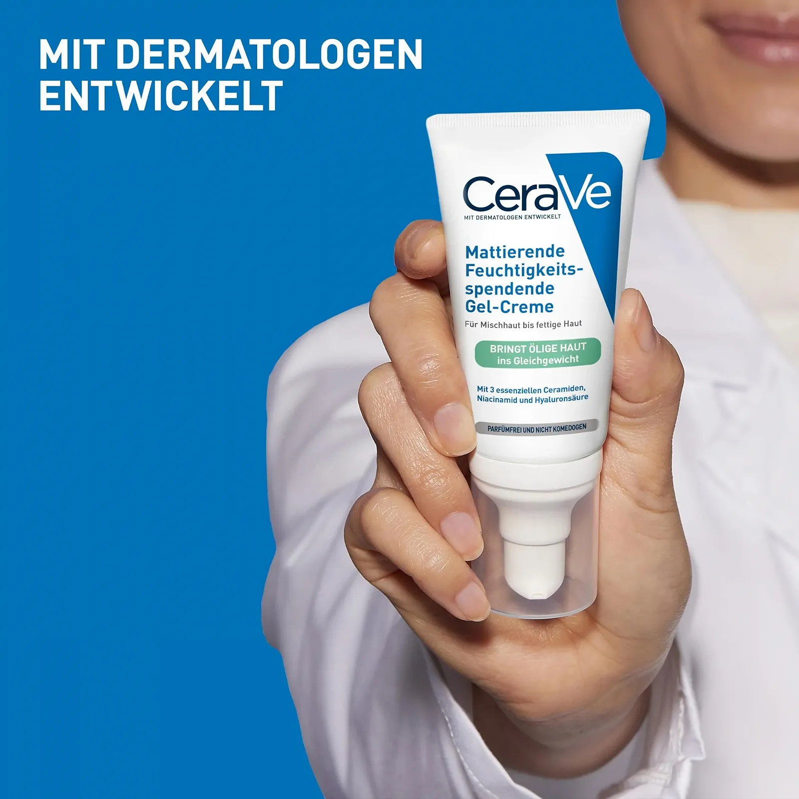 Зволожуючий гель-крем для обличчя CeraVe матуючий для жирної шкіри з гіалуроновою кислотою, керамідами та ніацинамідом, 52 мл, фото №4