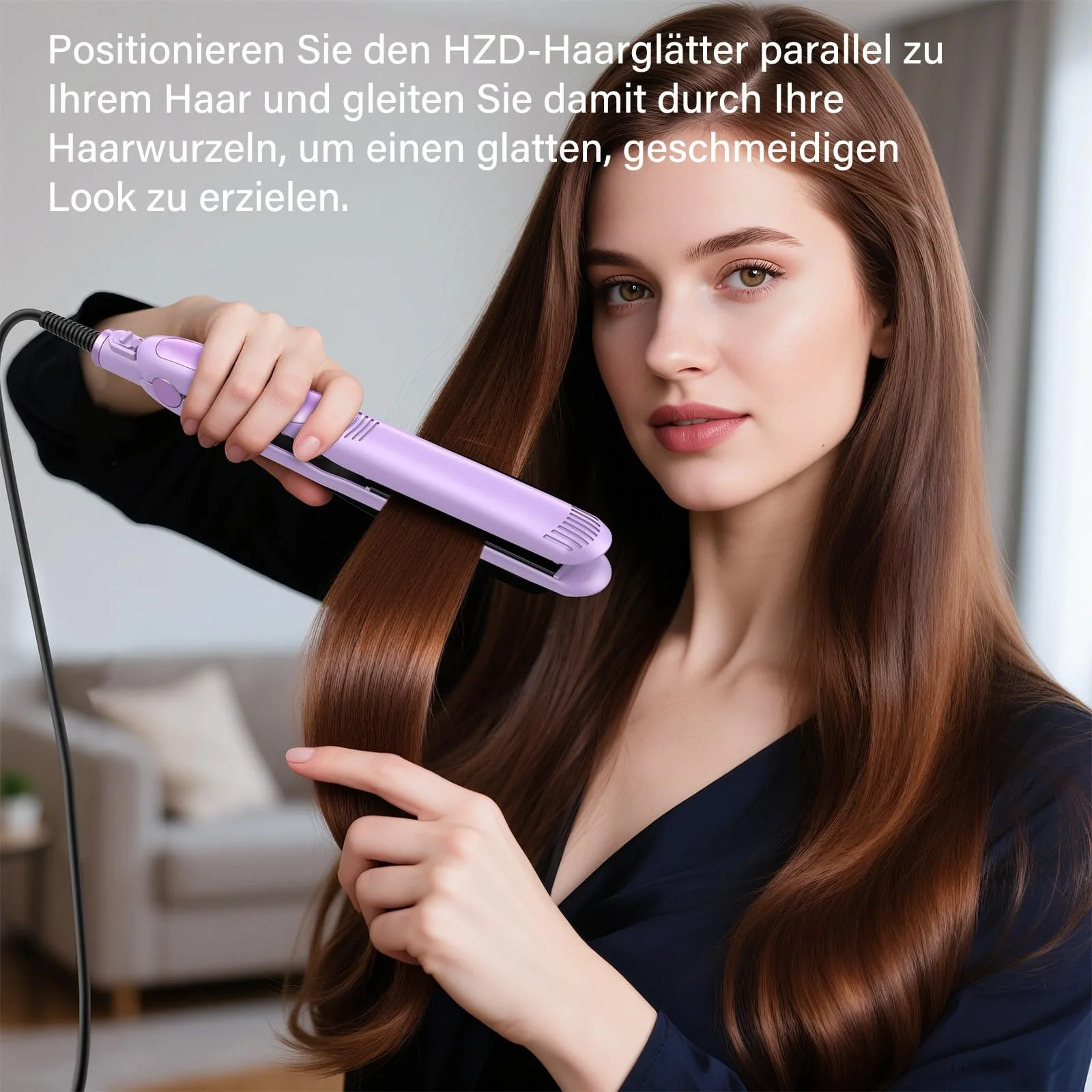 Випрямляч та стайлер для волосся HZD 2-in-1 Professional Fast Styling Frizz-Free Фіолетовий, фото №6 Випрямляч та стайлер для волосся HZD 2-in-1 Professional Fast Styling Frizz-Free Фіолетовий, фото №6