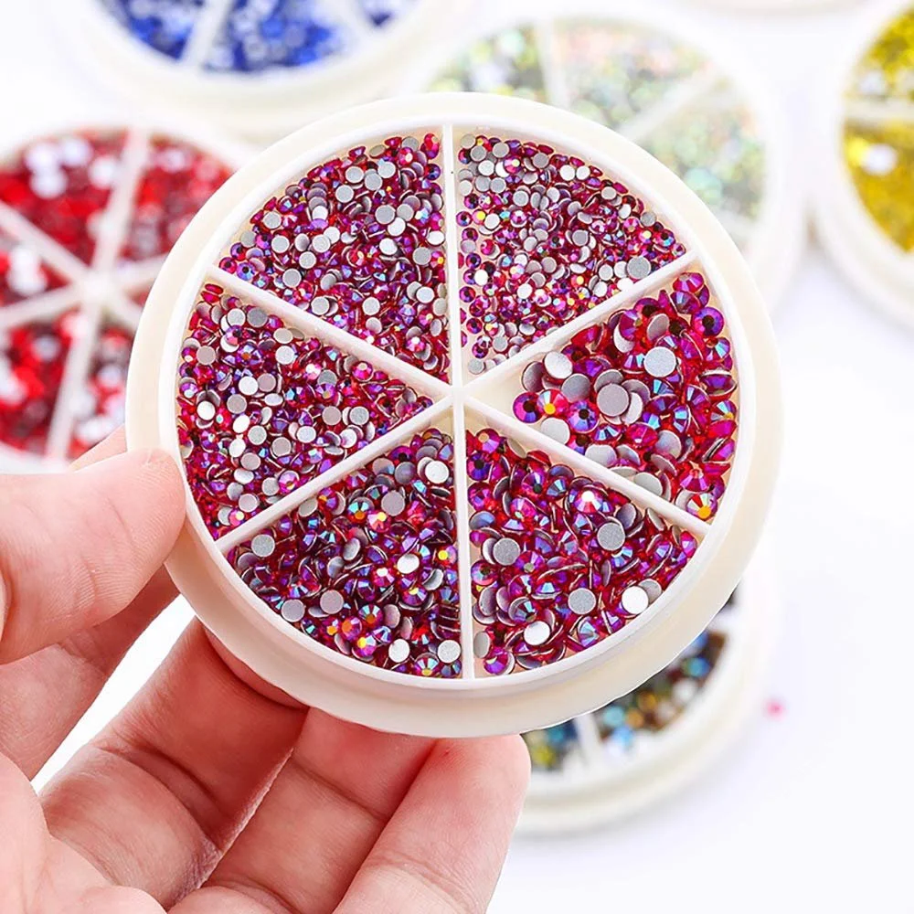 Набор Стразы для ногтей 12 цветов прямоугольные блестящие серебряные, фото №4